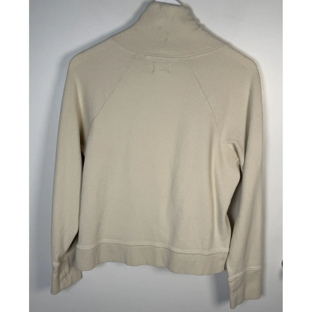 Pact Small Waffle Knit Sweatshirt Pullover Snap Oatmeal 100% Organic Cotton - Picture 5 of 13